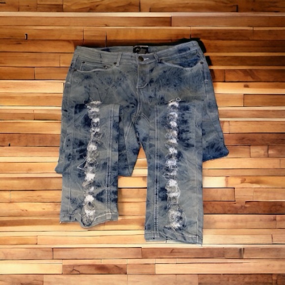 EUC-Distressed stone-washed jeans - Picture 2 of 5